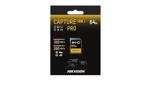 Image of HIKVISION V90 64GB SDXC SD Card | UHS-II U3 V90 | 300MB /s Read & 260MB /s Write Speed | 8K & 4K UHD Video & High-Speed Burst Shooting | Compitable with DSLR & Cinema Cameras |Shockproof |3Yrs Warranty