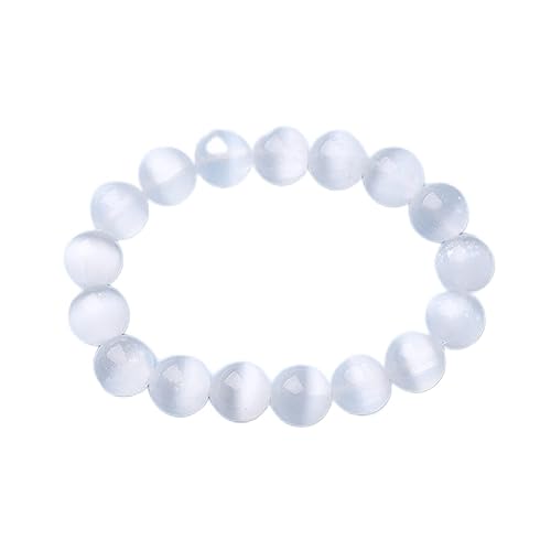 Bracelet en cristal de sélénite Ra clair haut de gamme en pierre naturelle