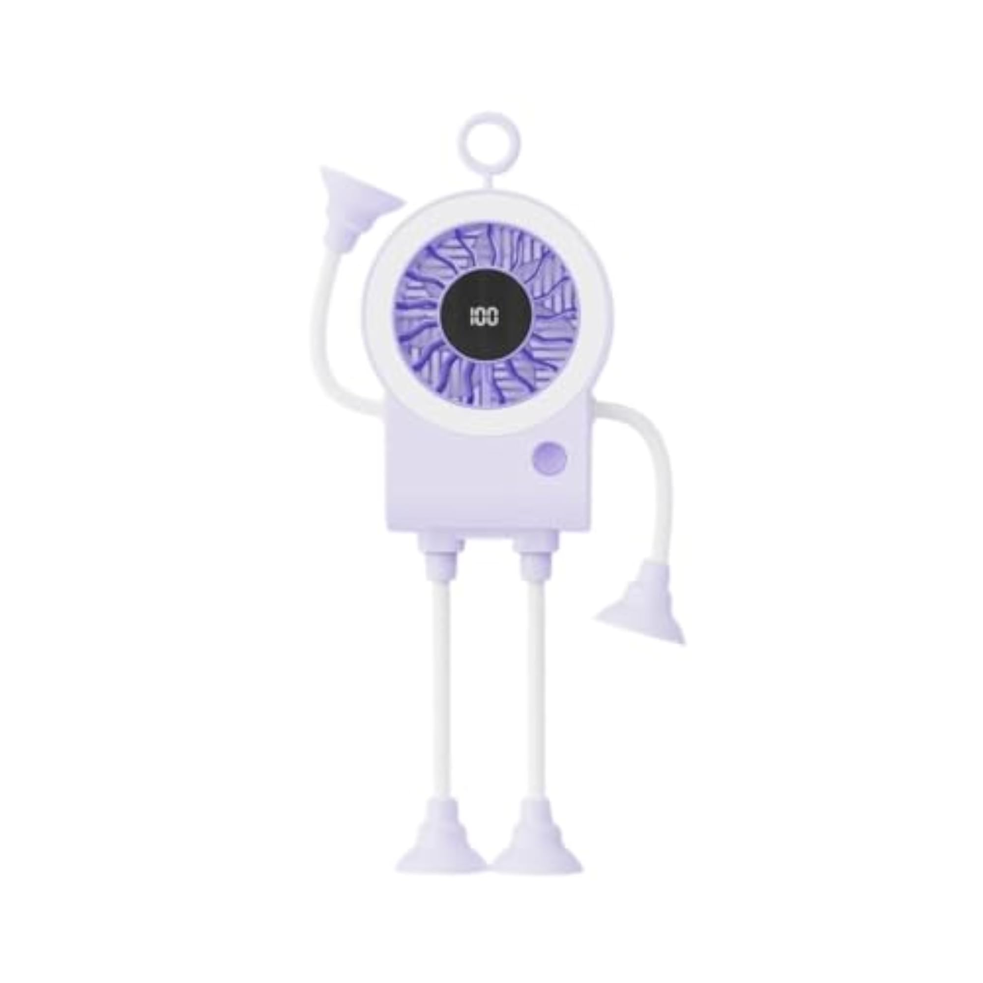 Compact Mini Fan with Suction Cups, Portable Alien Design