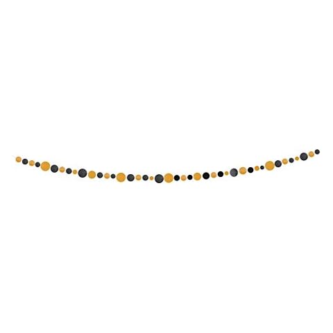 9ft Orange and Black Polka Dot Garland Cover