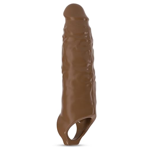 BDSMAGE Penishülle für Penisverlängerung 5cm,28cm Penis Sleeve XXL größe Penismanschetten Penis Hülle Penisvergrößerung für Big Penis Sex Spielzeug ab 18 für Paare Männer extrem (Braun)