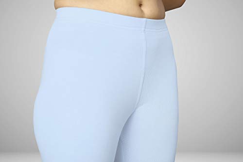 Image of Women's Cotton Skinny Leggings with Ankle Length Solid Pattern Mid Rise and Elastic Closure | Cotton Skinny Leggings for Womens