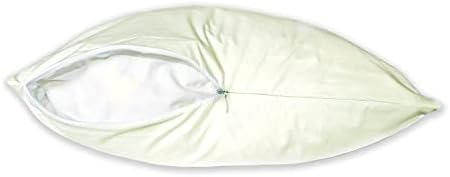 Luxorate Luxury Zipper Close 233tc 100% Cotton Downproof Feather proof Cushion Pillow Protector White or Cream (White, 18x18)