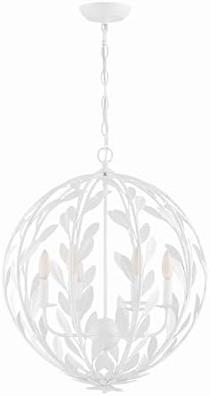Crystorama Broche 6 Light Matte White Chandelier
