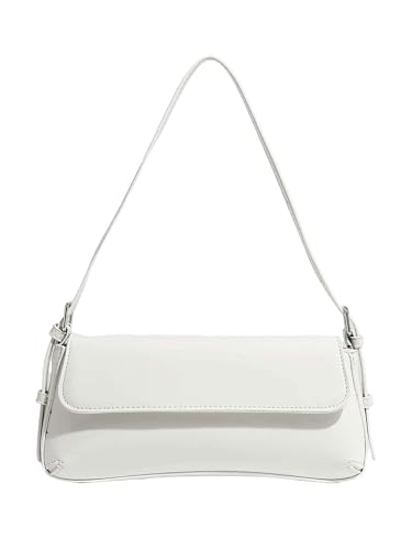 Image of Verdusa Women's Y2K Trendy Purse Boho Bags Faux Oiled Leather Tote Handbag Flap Underarm Shoulder Bag
