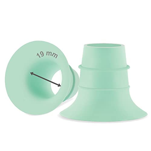Image of Maymom 19mm Flange Insert (Green) Compatible with Elvie Single /Double Electric, Elvie Stride 24mm Wearable Cup, Compatible with Medela PersonalFit Flex Shield, Not Original Replacement Pump Parts