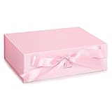 JOHOUSE Pink Gift Box, 10.5' x 7.5' x 3.1' Gift Boxes For Presents With Lids and Magnetic Closure Collapsible for Bridesmaid Proposal, Weddings, Anniversary Present