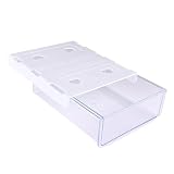 Agatige 1 pezzi sotto cassetto da scrivania, organizzatore di plastica invisibile autoadesivo sotto il cesto di scaffali per la scolastica per la casa (Bianco trasparente)