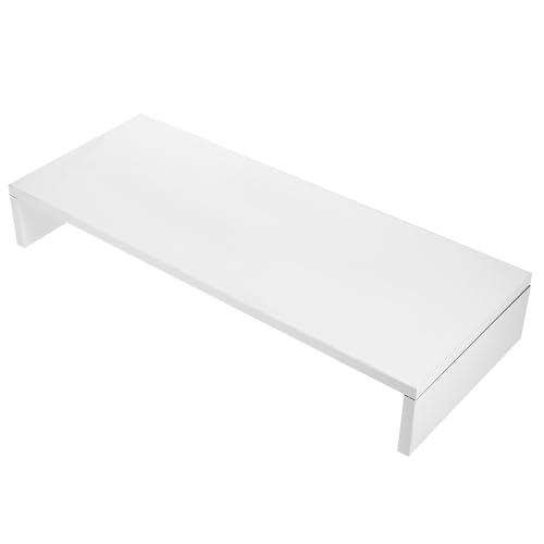 SHERCHPRY Soporte Multifuncional para Monitor de Escritorio Blanco, Elevador de Pantalla para Notebook y Pc, Material Mdf Resistente, Adecuado para Oficina y Hogar