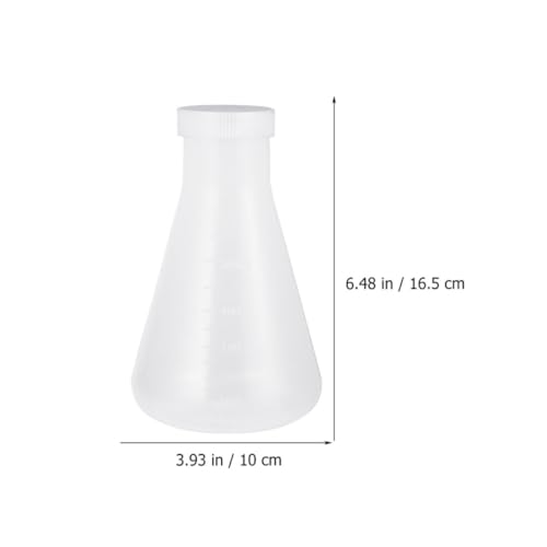 Matraces Erlenmeyer de plástico con tapa en juego de 6 unidades para laboratorio 3