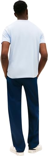 Tommy Hilfiger Camiseta de Manga Corta Hombre Stack tee Regular Fit, Azul (Breezy Blue), M