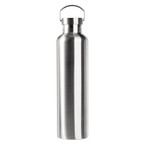 feyiubmen Edelstahl Trinkflasche 1000ML，Isolierte Thermosflasche für Sport，Mit henkel, Deckel,Doppelwand，auslaufsichere Sportflasche, für Sport, Camping, Ausflug, Fahrradfahren.