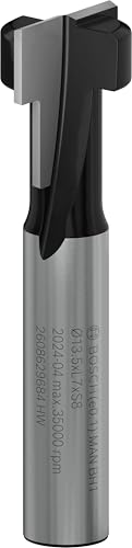 Bosch 1x PRO T-Nutfräser (für Weichholz, Hartholz, Ø 8,6 mm, Professional Zubehör Handfräse, Trim Router)