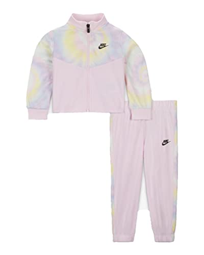 Nike Little Girls Full Zip Tricot Jacket And Pants 2 Piece Set (Pink_F(26I501-A9Y)/B, 6)