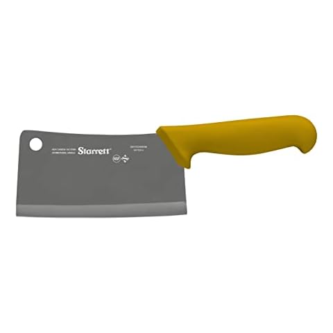 Starrett 6" Chef's Cleaver Knife with Yellow Handle Cover