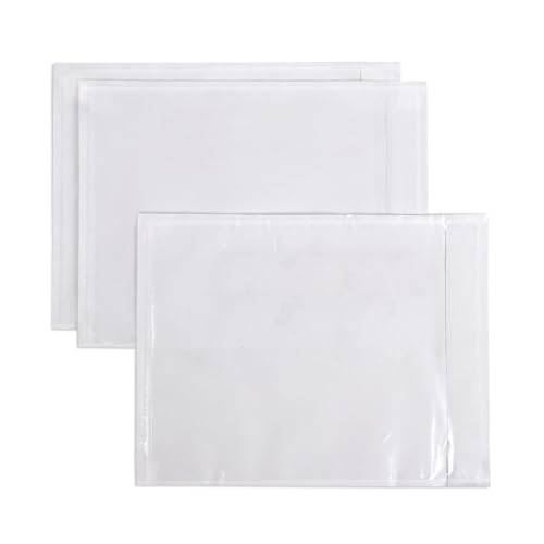 iMailer - 200 PCS 7.5"x5.5" Packing List Pouch- Clear Plastic Envelopes with Self-Adhesive Seal for Packing Slips and Invoices 7.5x5.5-200 Pack Adhesive