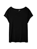 VERO MODA Damen Vmava Plain Top Gajrs Noos T Shirt, Schwarz, M EU