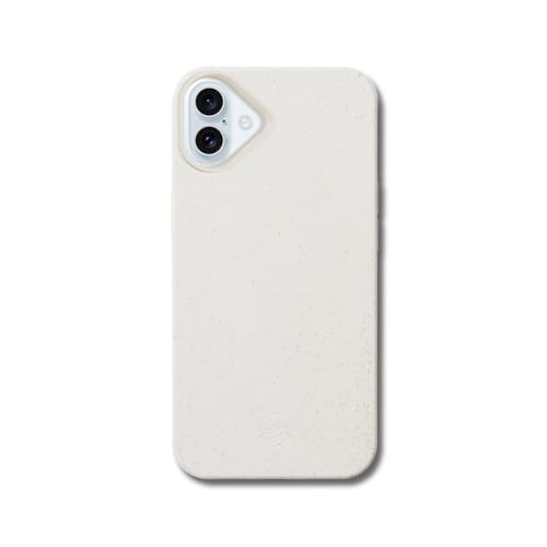 Coque iPhone 16 écologique en paille de blé antichoc fine et blanche