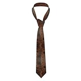 LLOTPQ Cravate élégante en cuir de vache marron pour homme – Longue cravate fine, parfaite pour un mariage, un travail et une tenue formelle, Cuir de vache marron, taille unique
