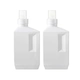 YourKit 洗剤ボトル 洗濯洗剤 詰め替え用 柔軟剤 容器 ランドリー 2本セット (ホワイト, 1000ml)