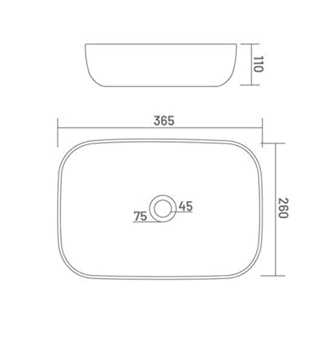 SENISTO Latest Ceramic Wash Basin Countertop Tabletop Bathroom Sink Wash Basin (14 x 10 x 4 INCH) ALEX, Ceramic
