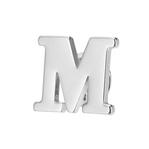 PATIKIL Alfiler de Letra M para Solapa, Broche de Letra Inicial Pin Personalizado de Alfabeto Clásico en Camisas, Vestidos, Sombrero, Bufanda Abrigos y Mochila, Tono Plateado