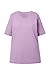 Ulla Popken Damen große Größen Übergrößen bis 72, Basic T-Shirt, Oberteil, Regular Fit, Rundhalsausschnitt, Halbarm, Lavendel 50+ 486910805-50+