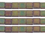 Miyuki TILA Beads 5x5mm 2 Hole TL2035 Khaki Matte Metallic Iris 250Gms Bulk Bag of Japanese Glass Beads