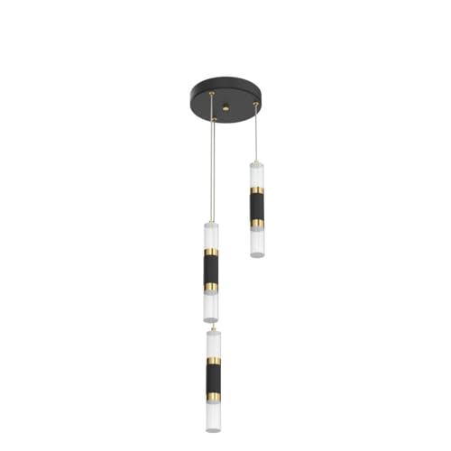 Image of Modern Kitchen Pendant Lighting Over Island Dimmable LED 3 Light Mini Pendant Light, Pendant Lights Kitchen Bedroom Modern Pendant Light Fixtures (Black Gold)