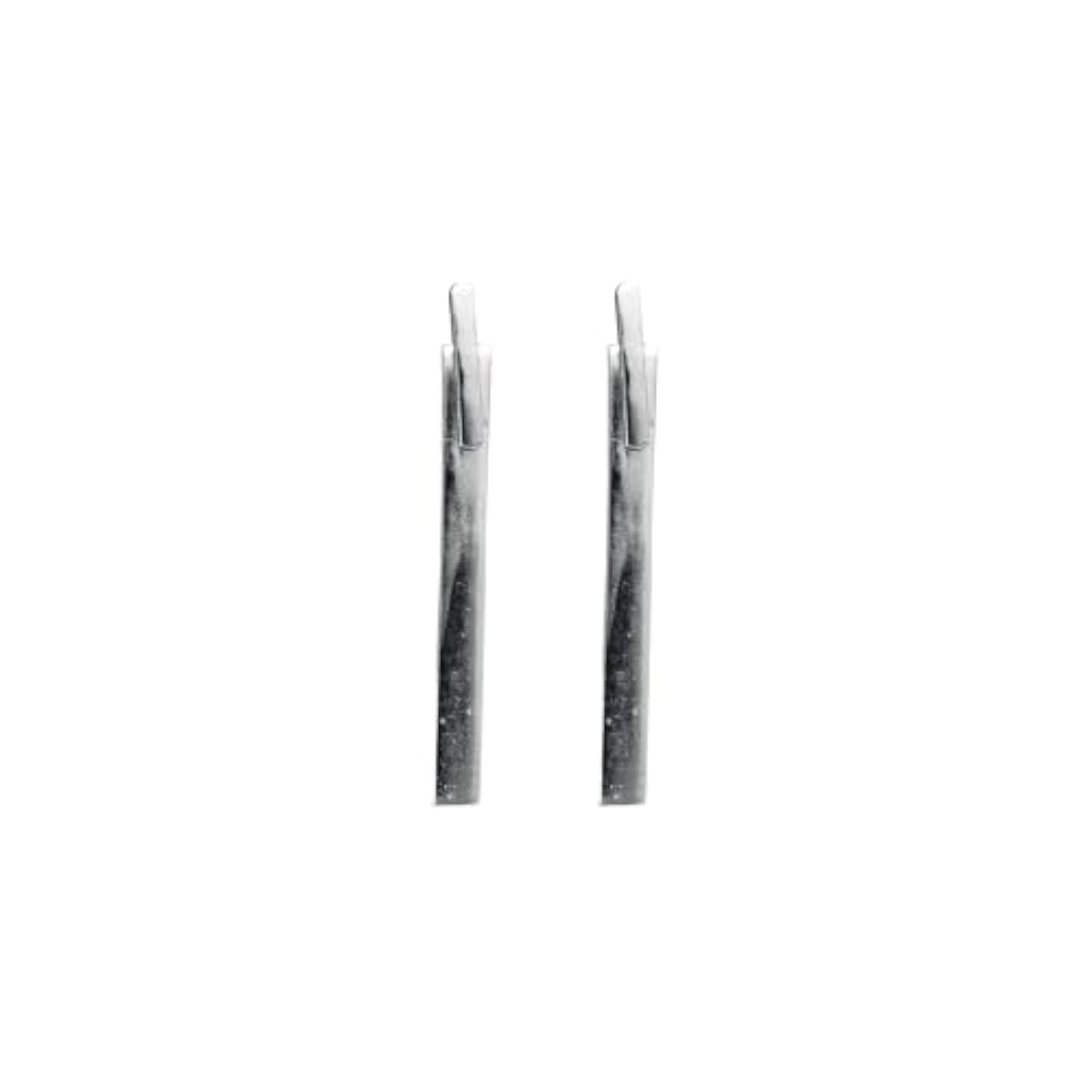 Women's Sterling Silver Sleek Long Bar Drop Earrings, Minimalist Design
