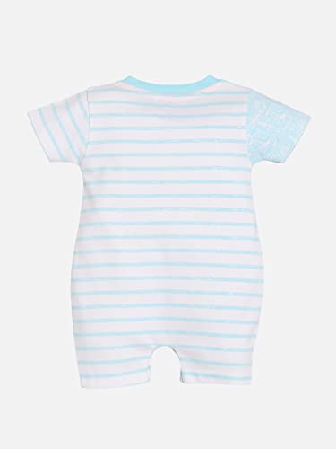 Image of BABY GO Half Sleeve Cotton Baby Boy Round Neck Romper Dress (3-6M,Skyy)