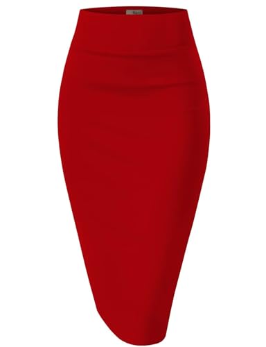 Image of Hybrid & Company Women's Scuba Pencil Skirt | Scuba stretch fabric, sleek tailored design, comfortable fit, suitable for office, meetings, and professional settings