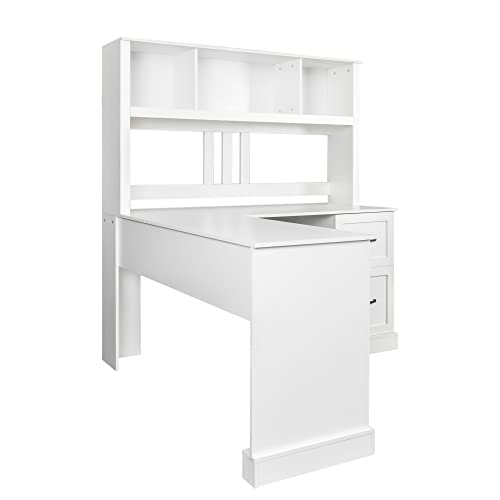 Holaki L Shaped Desk,Computer Desk With Drawers,Bookshelf & Hutch,Modern Corner Desk,Home Office Desk,L-Shaped Study Table Writing Desk,Corner Gaming Computer Desk With Storage (White) #TOP5