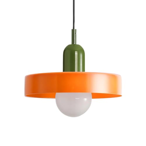 XIRYTU-H 25cm lampe à Suspension en Verre Coloré Rétro Moderne avec Métal Vert, Hauteur Réglable, E27 Lampe Suspendue, Lampe de Plafond pour Îlot de...