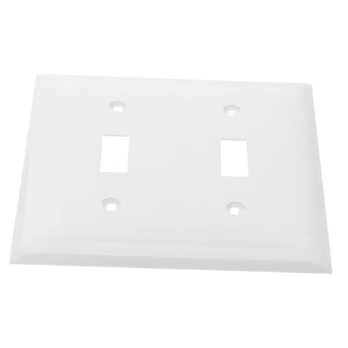 jojofuny 1 セット スイッチパネル 電気ウォールプレート 電灯スイッチカバー 電気スイッチのフェイスプレート 電気カバープレート 二重壁プレート ライトカバープレート PC 白い