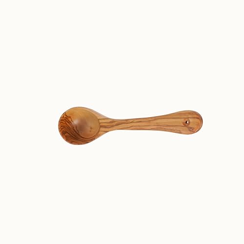 Espátula de madera de olivo tallada a mano de 30 cm para cocina natural 4