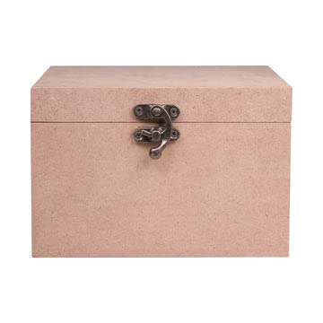 LITTLE BIRDIE MDF Box With Latch Rectangle 6 X 6 X 4 inch 5.5mm Thick