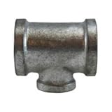 MIDLAND INDUSTRIES 64298 Reducing Tee, 1 in x 1 in x 3/4 in FPT, Iron, Galvanized, 150 lb
