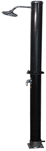 well2wellness Solarbetriebene Gartendusche & Solardusche | PVC Dusche 2-teilig | 35 Liter Tank | Pooldusche | Warmwasser ohne Stromanschluss | Regenduschkopf mit Fußbrause
