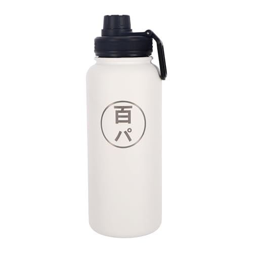 Hyaku-Pa Botella térmica de acero inoxidable, 950 ml, aislada al vacío, color blanco mate, para té japonés, tapa deportiva, 720DGREE