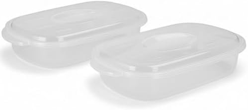 2 Travessas Plástica 2L com Tampa para Micro-ondas – Pote Retangu...