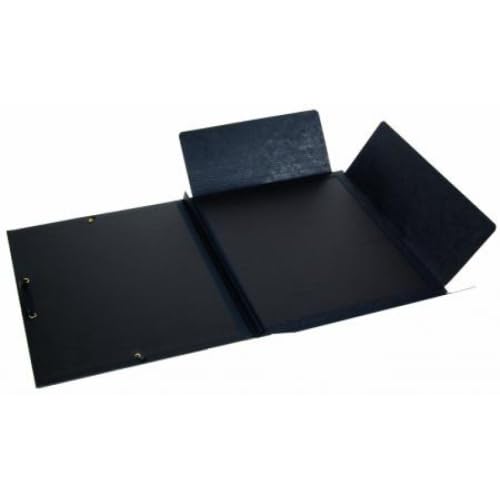 Lot de 4 Carton à dessin kraft vergé noir à élastiques et 3 rabats, 52x72