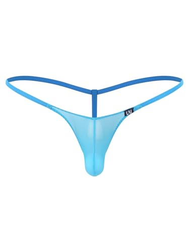Men's Sheer Pouch Micro G-String Low Waist T-Back Underwear Breathable Thongs Underpants