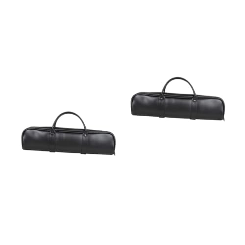 Toddmomy 2pcs Holes Flute Case Bag Hard Shell Case Flute Vertical Bag Leather Musical Instrument Carrying Pouch Clarinet Storage