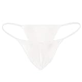 Dessous Mini Röcke Hochwertig Stretch Thong Unterhose Ausbreitung Herren Pouch Briefs Bikini Unterwäsche Punkt Lack (White, One Size)