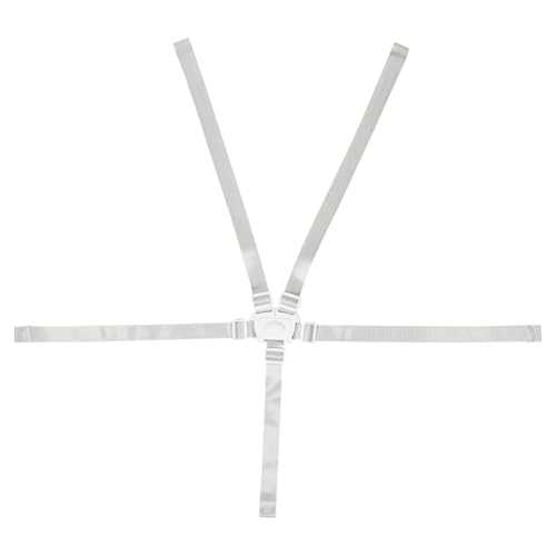 FOYTOKI de Sécurité à 5 Points Installation Facile Sangles en Nylon Blanc pour Chaise Haute et Poussette pour Nourrissons et Garçon et Filles