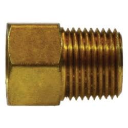 12043 Adapter, 1/4 in Female Inverted Flared x 1/8 in Male NPTF, Brass (10 Pack)