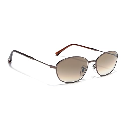 Image of Voyage Oval Polarized Sunglasses for Men & Women (Black Lens | Grey Frame - MG7625)