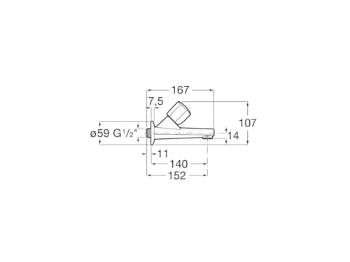 Grifo de pared Roca Brava-N monopotaje de agua caliente para baño o cocina 3