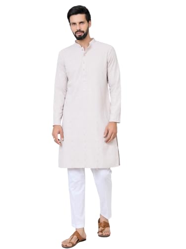 See Designs Men's Full Sleeve Mandarin Collar Men Thistle Purple Ethnic Motifs Sequins Embroidered Straight Long Kurta - Festive Collection | - SDKT2888M